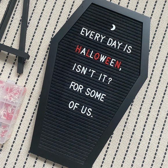 Black Coffin Letter Board with Stand - Picture 2 of 5